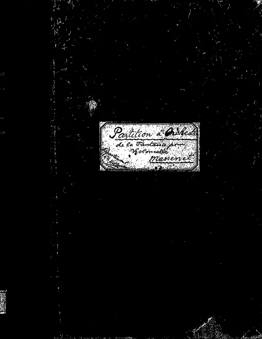 First page of Fantaisie pour violoncelle et orchestre
