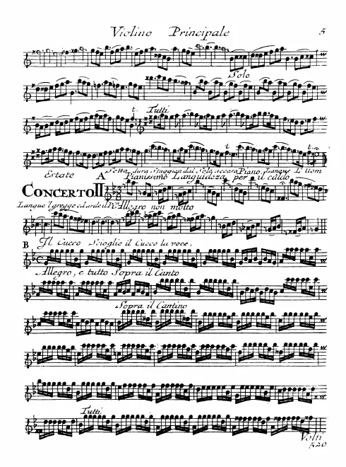 First page of Violin Concerto in G minor