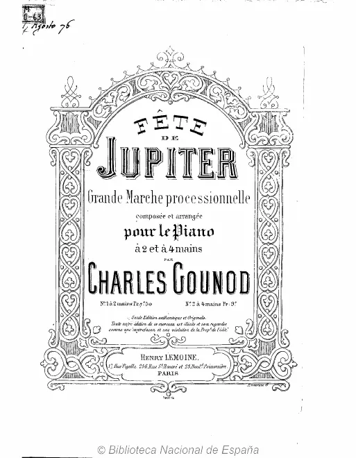 First page of La fête de Jupiter