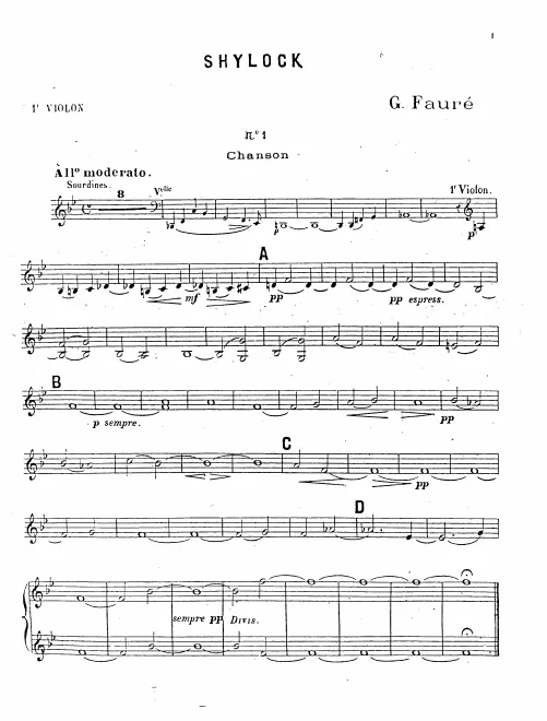 First page of Shylock, suite