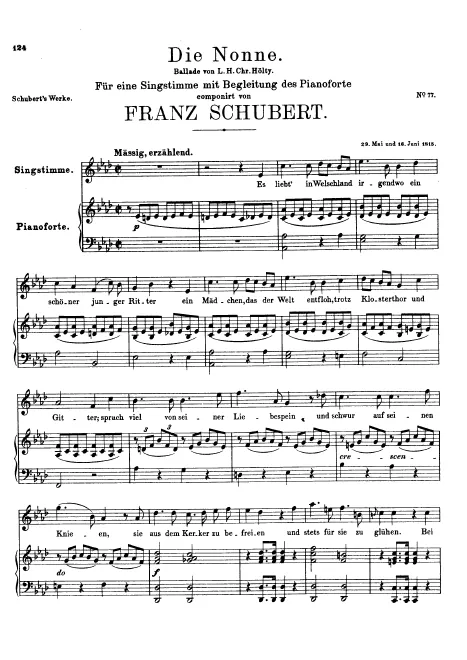 First page of Die Nonne