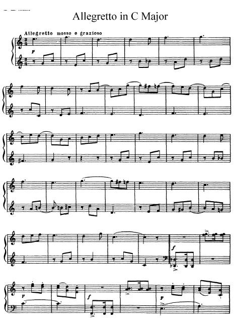 First page of Allegretto