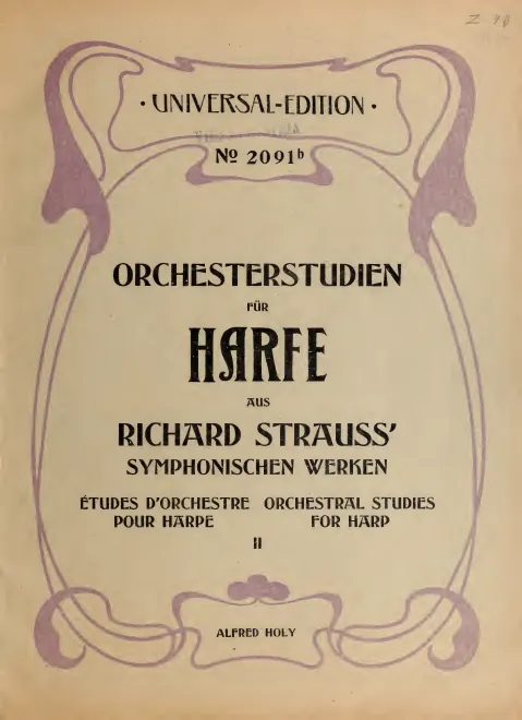 First page of Orchesterstudien für Harfe aus Richard Strauss' symphonischen Werken