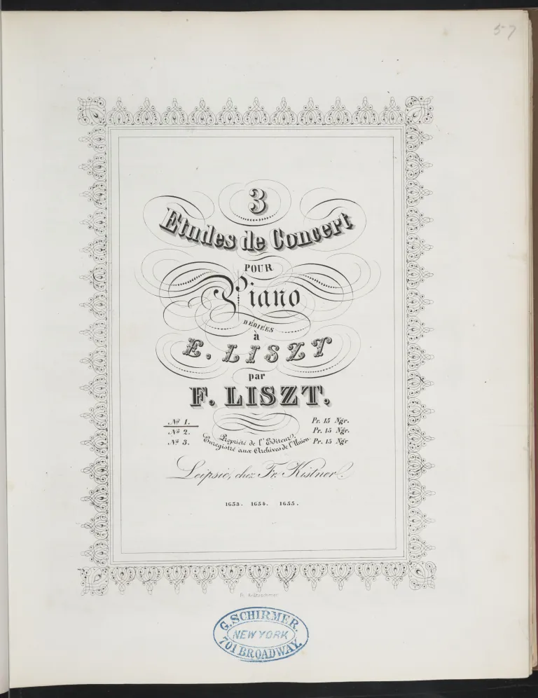 First page of 3 Études de concert