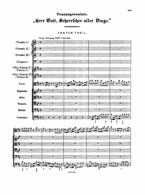 First page of Herr Gott, Beherrscher aller Dinge
