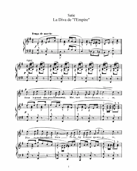 First page of La diva de l'Empire