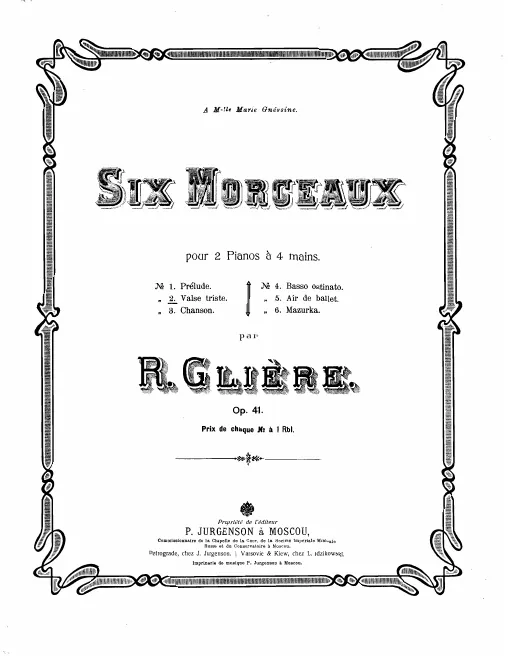 First page of 6 Morceaux pour 2 Pianos