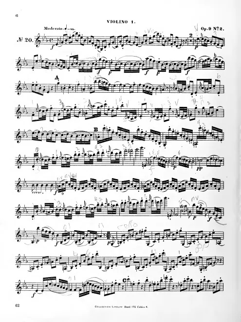 First page of String Quartet in E-flat major