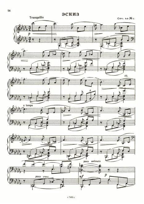 First page of 2 Esquisses, Op.40