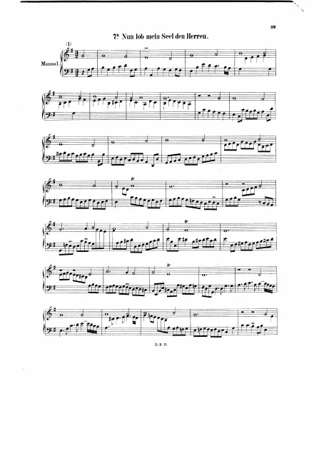 First page of Nun lob mein Seel' den Herren