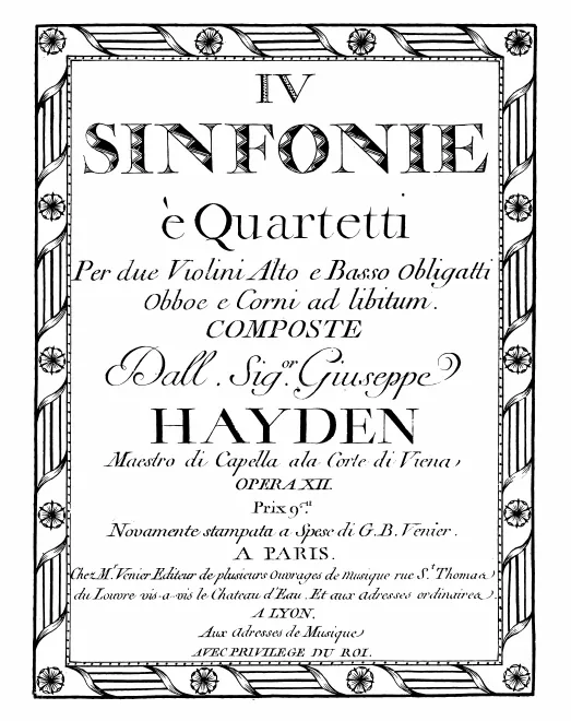First page of 4 Symphonies and Quartets