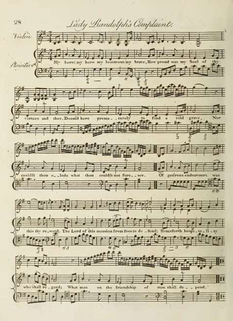 First page of Lady Randolph's Complaint, Hob.XXXIa:127