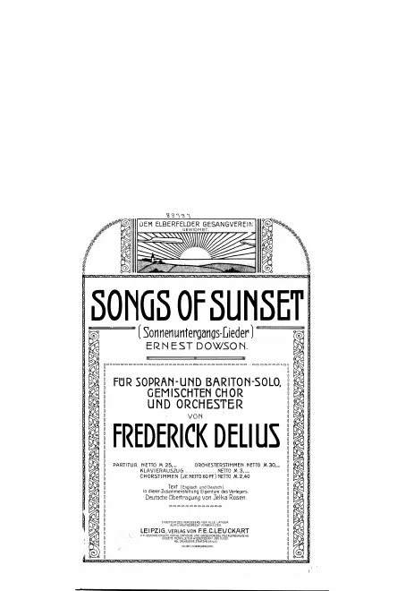 First page of Songs of Sunset