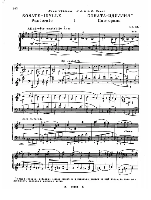 First page of Sonata-Idylle
