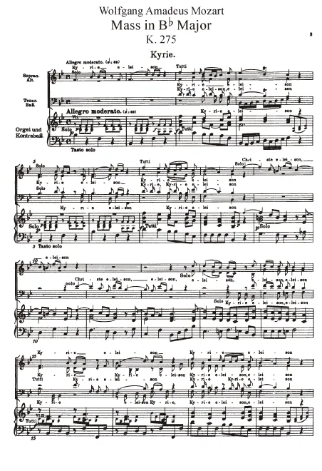 First page of Missa brevis