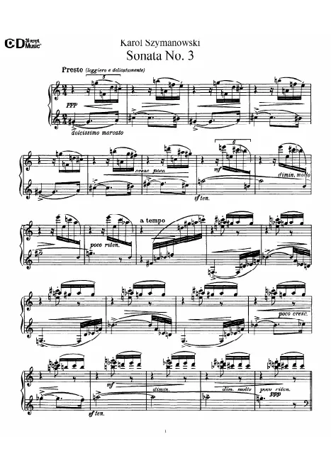 First page of Piano Sonata No.3