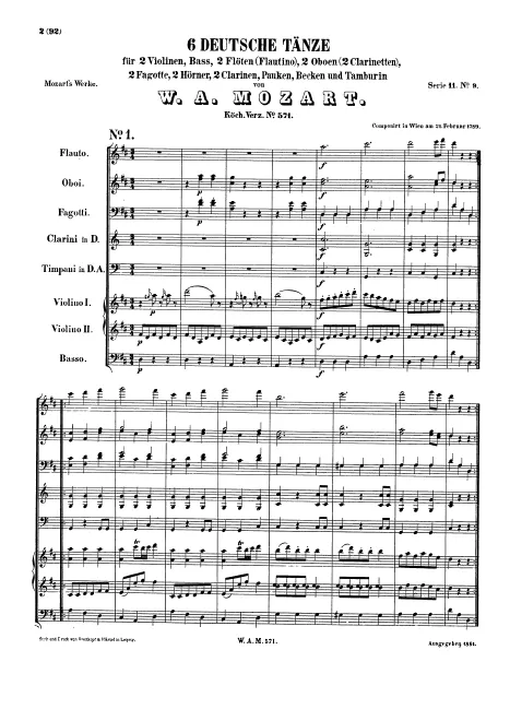 First page of 6 German Dances