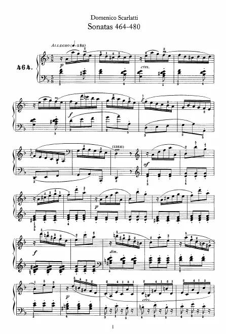 First page of Keyboard Sonata in D minor