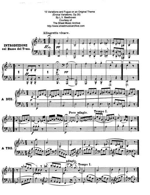 First page of Eroica Variations