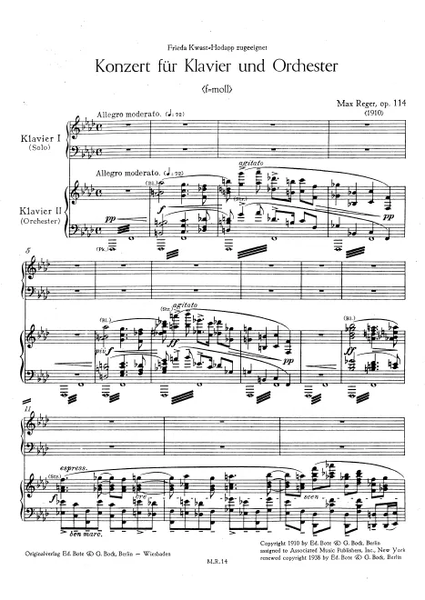 First page of Piano Concerto