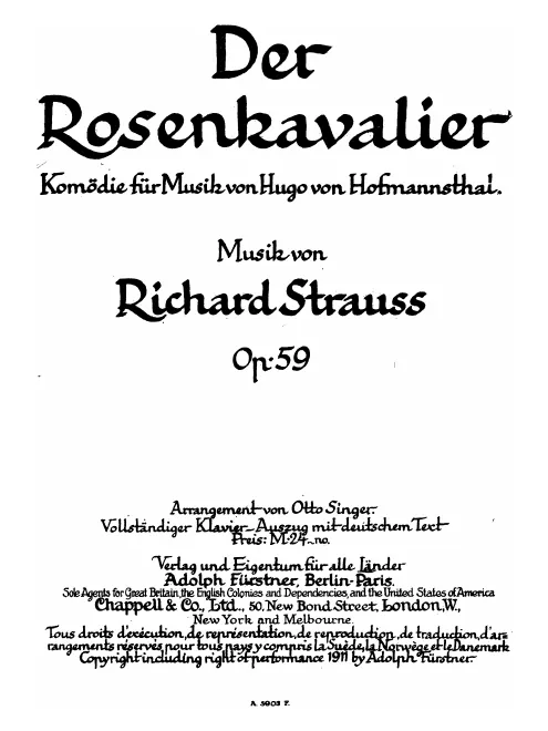 First page of Der Rosenkavalier