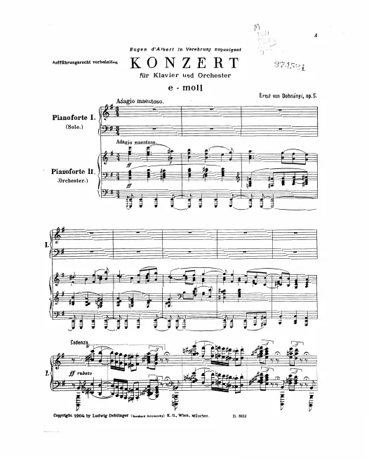 First page of Piano Concerto No.1