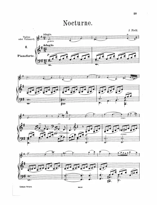 First page of Nocturne in E minor