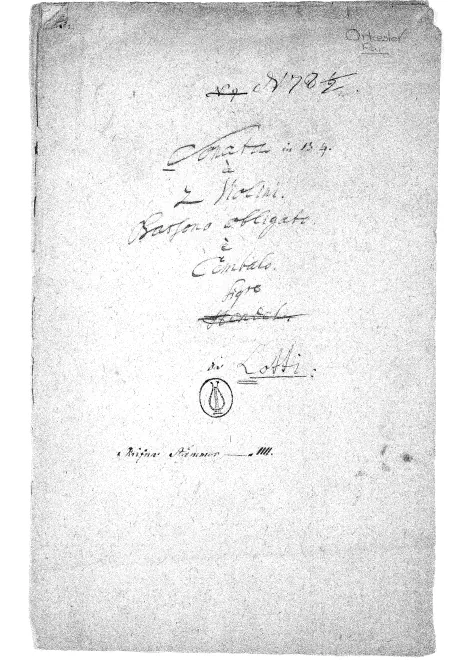 First page of Quadro Sonata in B-flat major