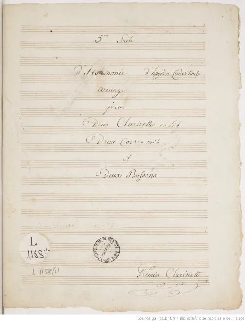 First page of Suite d'harmonie concertante No.5