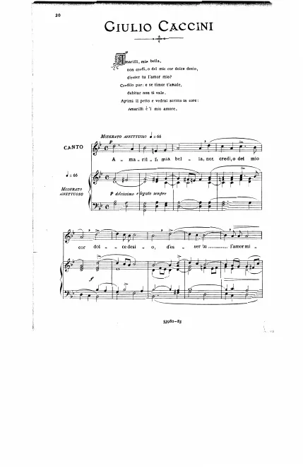First page of Amarilli