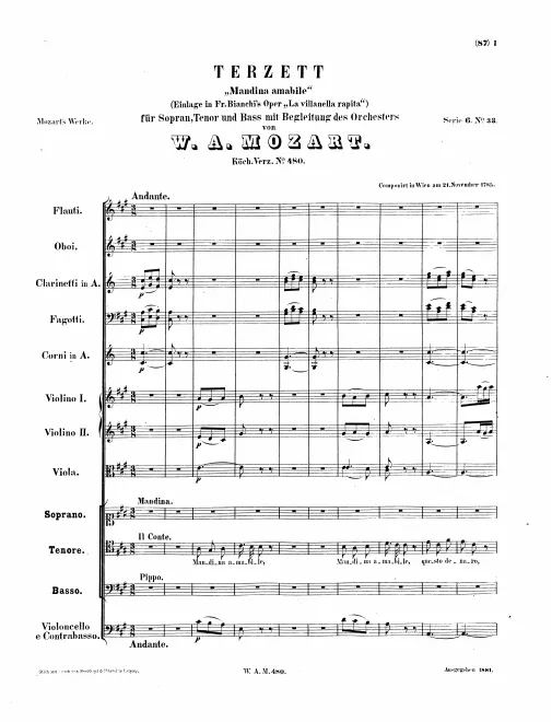 First page of Mandina amabile