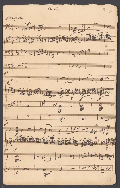 First page of Keyboard Trio in A major