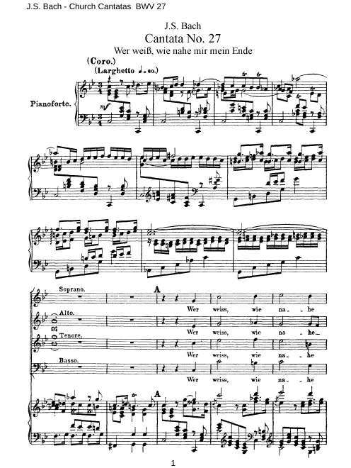 First page of Wer weiß, wie nahe mir mein Ende