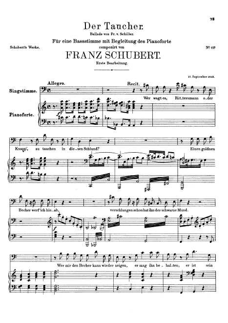 First page of Der Taucher