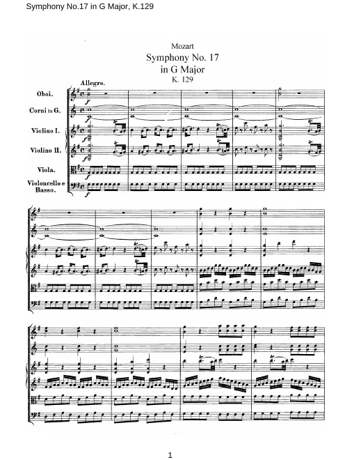 First page of Symphony No.17