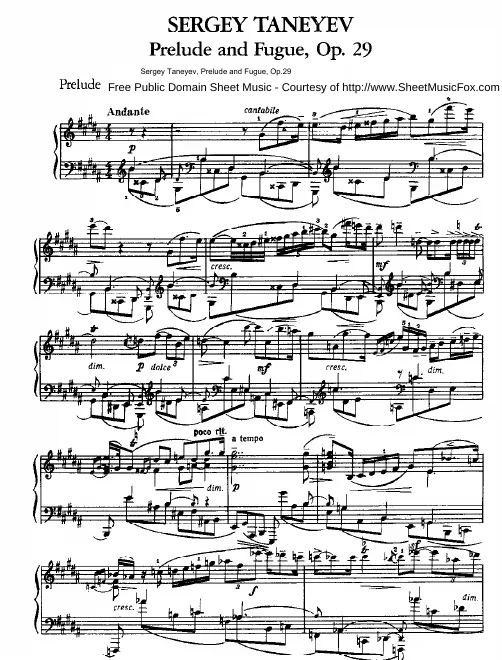 First page of Prelude and Fugue