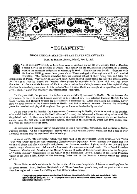 First page of Eglantine Waltz