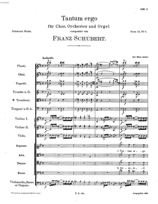 First page of Tantum ergo