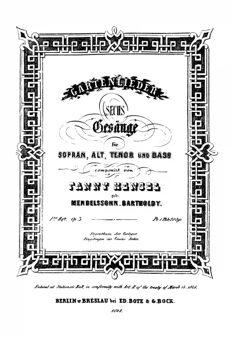 First page of Gartenlieder
