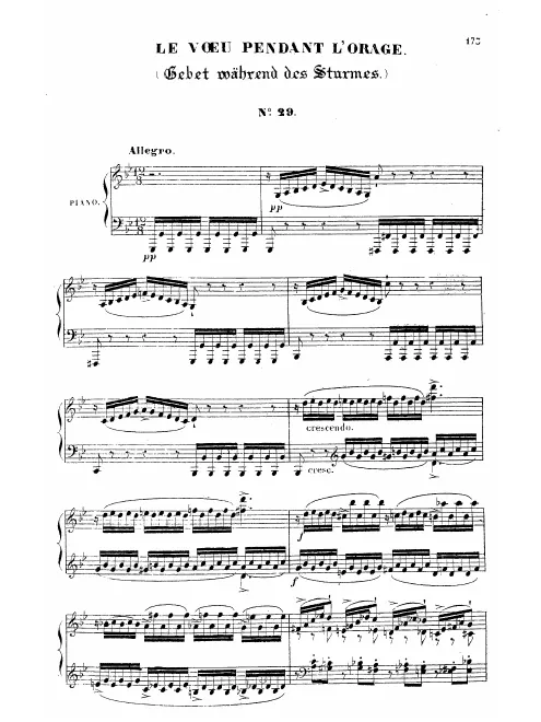 First page of Le vœu pendant l’orage