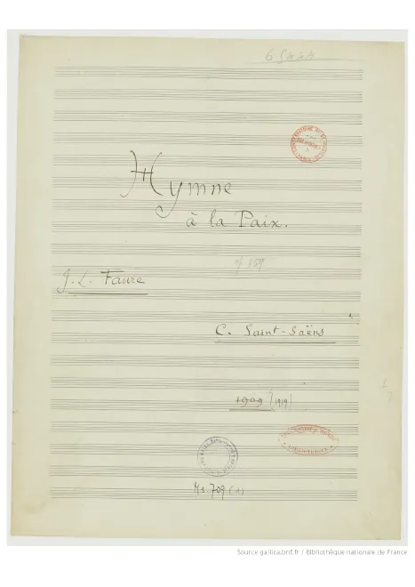 First page of Hymne à la paix, Op.159