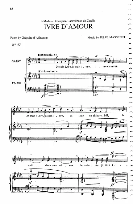 First page of Ivre d'amour