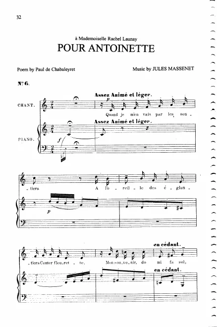 First page of Pour Antoinette