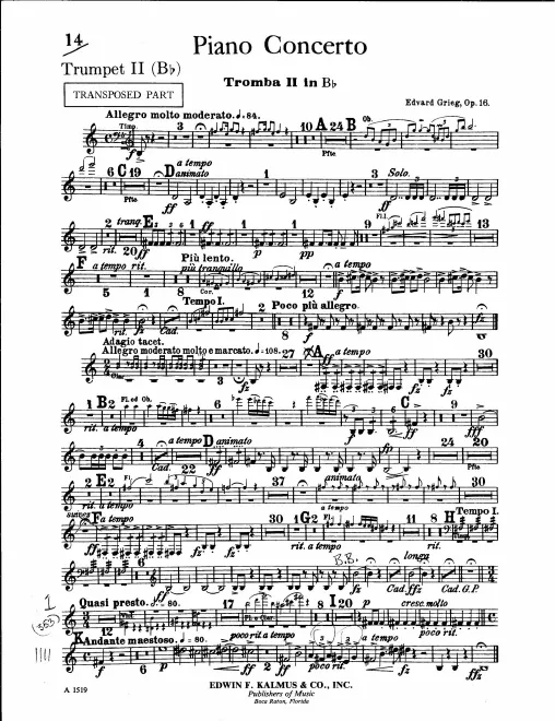 Trumpet 2 (B♭, transposed)