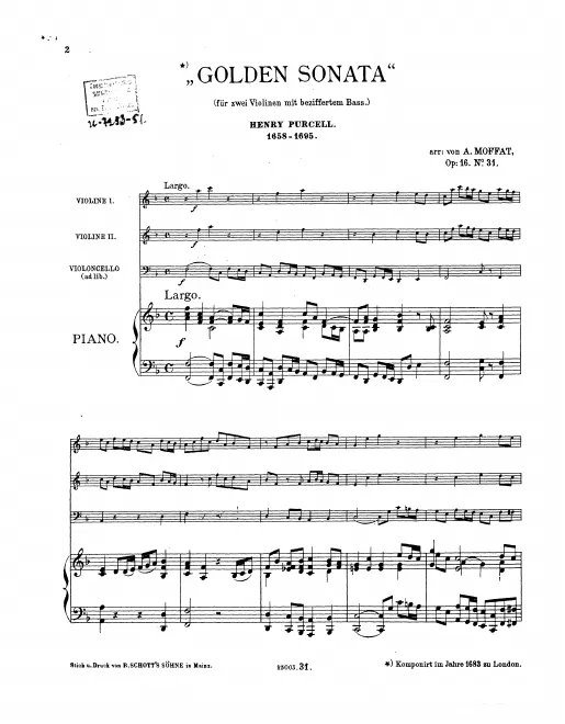 First page of Sonata in F major 'Golden Sonata'