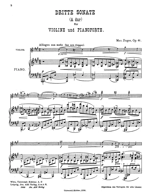 First page of Violin Sonata No.3