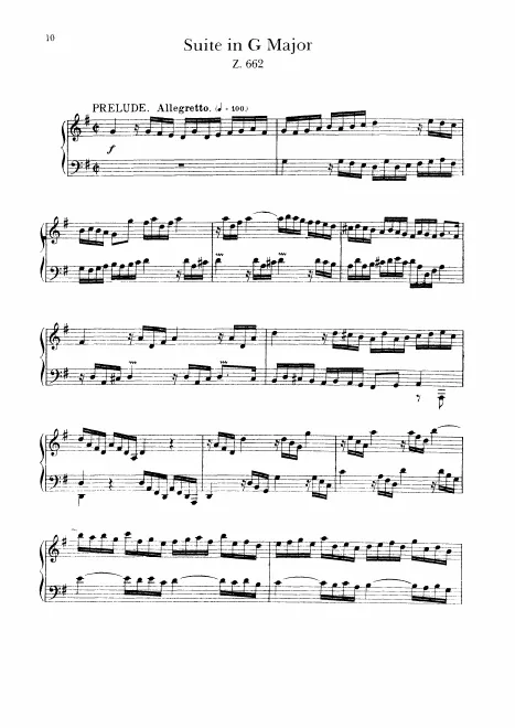 First page of Suite in G major
