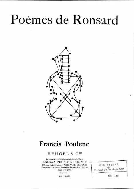 First page of 5 Poèmes de Pierre Ronsard