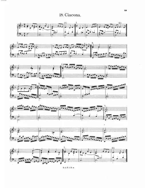 First page of Chaconne in F major