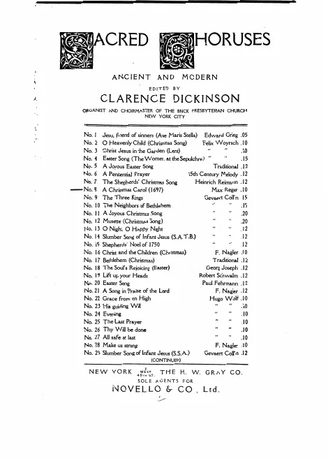 First page of 12 deutsche geistliche Gesänge